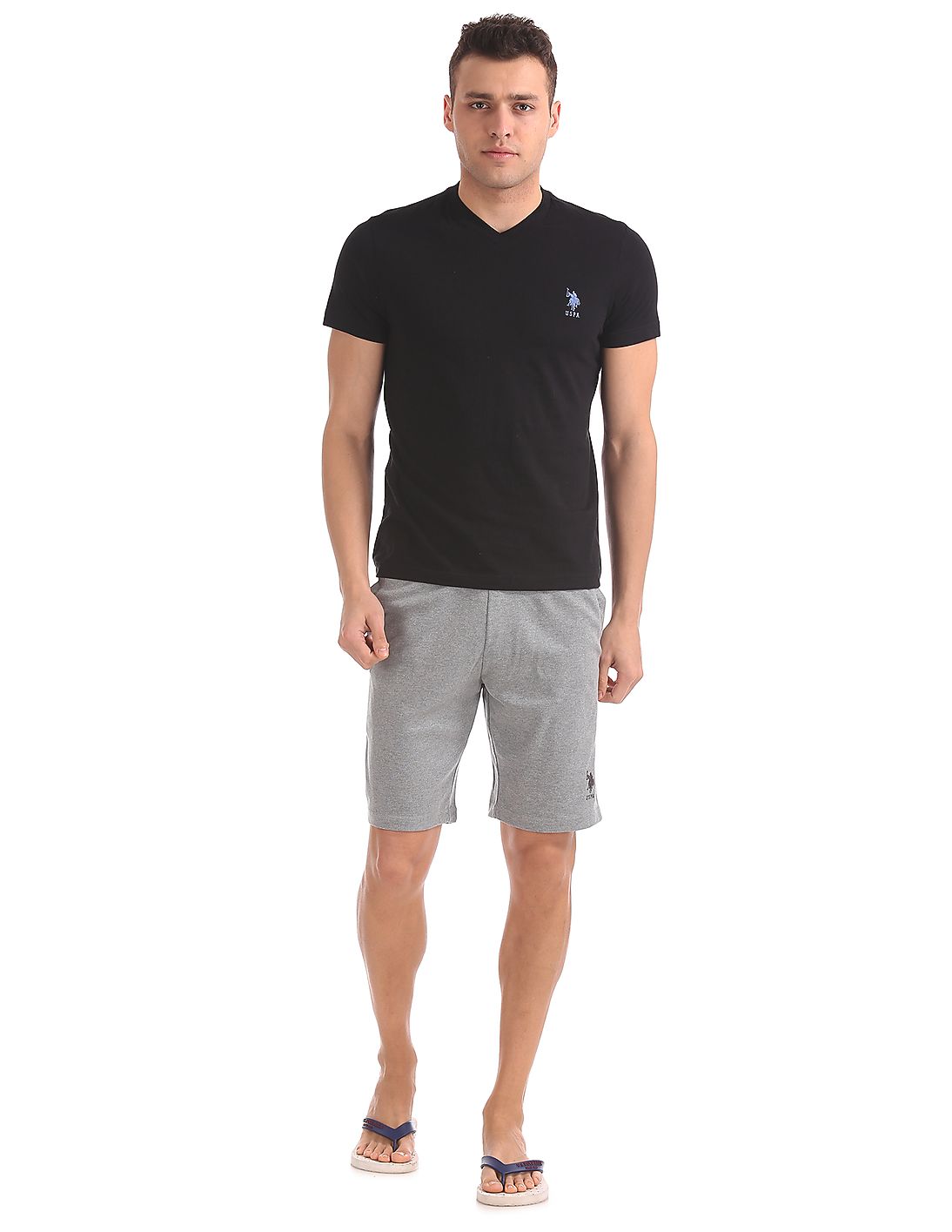 U.S. Polo Assn. Short Sleeve V-Neck T-Shirt Black for men - Stilento