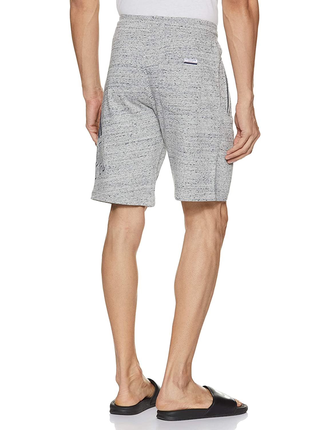 U.S. Polo Cotton Black Grey Casual Wear Bermuda Shorts For Men - Stilento