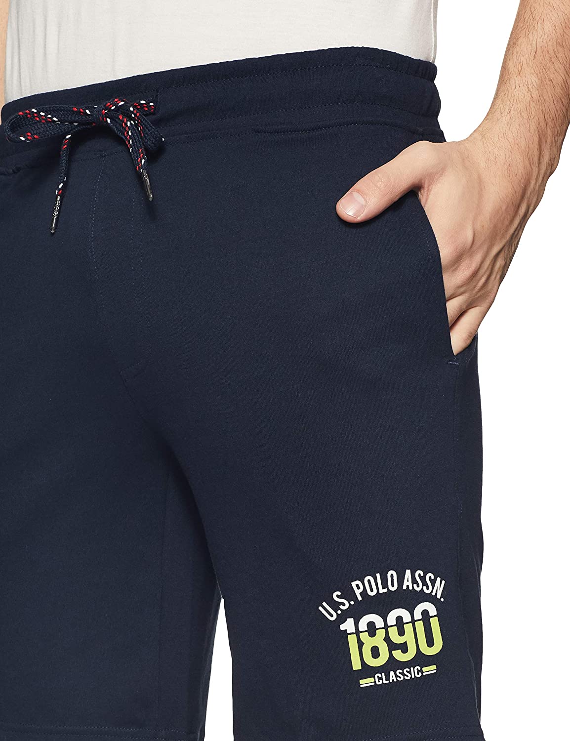 U.S. Polo Cotton Dark Blue Casual Wear Bermuda Shorts For Men - Stilento