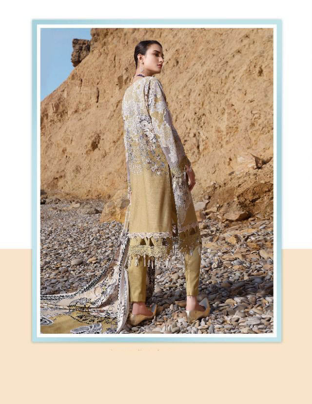 Unstitched Brown Ayesha Zara Pakistani Style Salwar Suits - Stilento