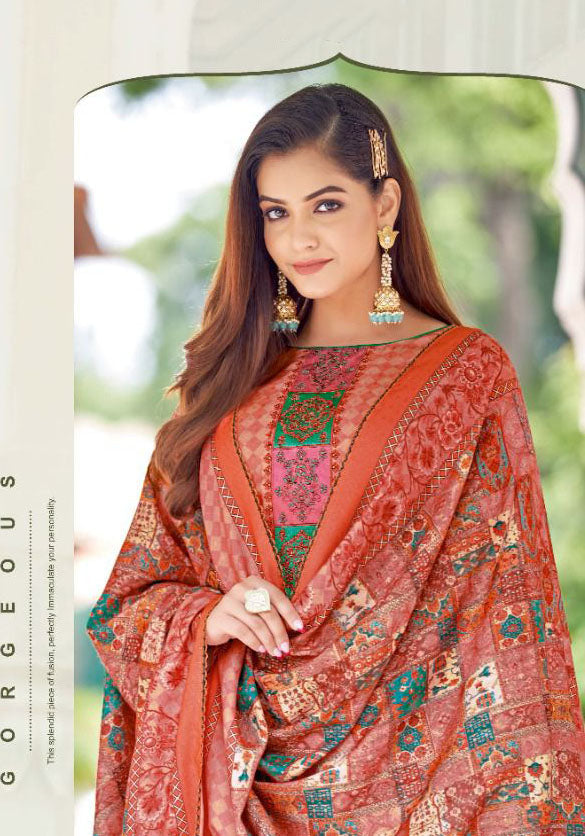 Unstitched Cotton Pakistani Karachi Suits Dress Material with Dupatta - Stilento