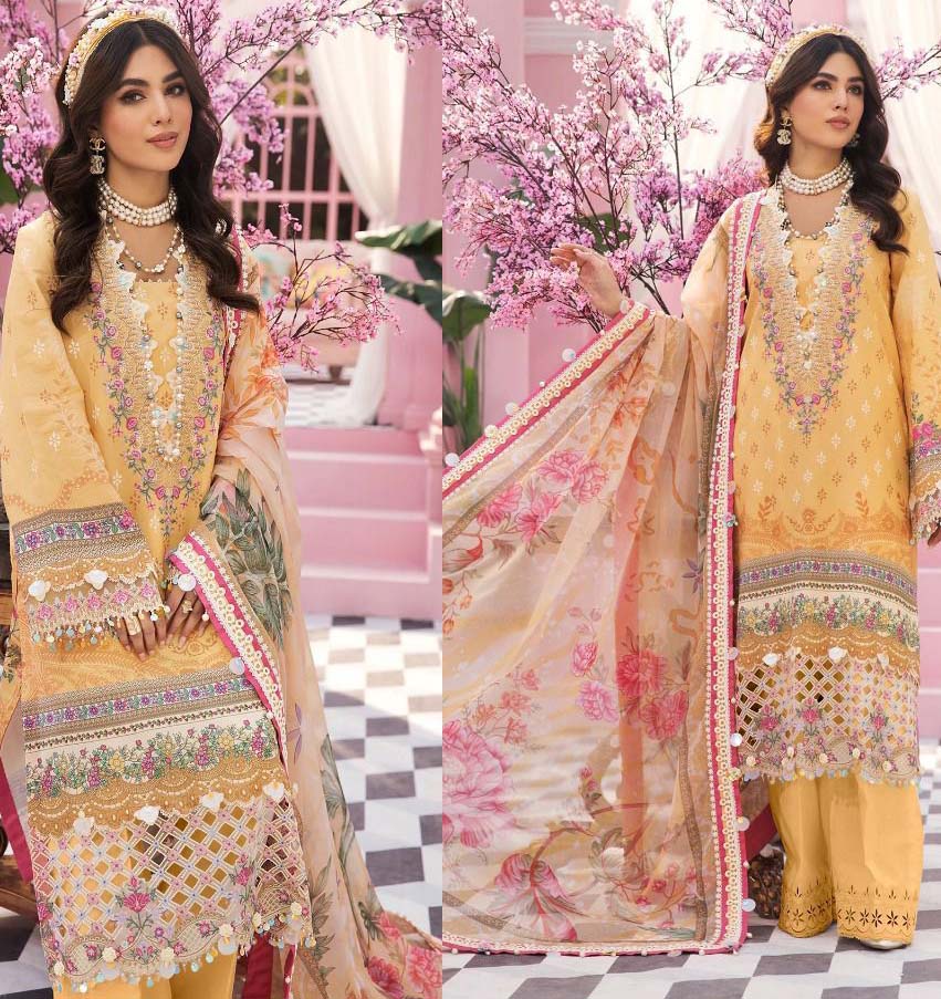 Unstitched Cotton Pakistani Style Suits Dress Material