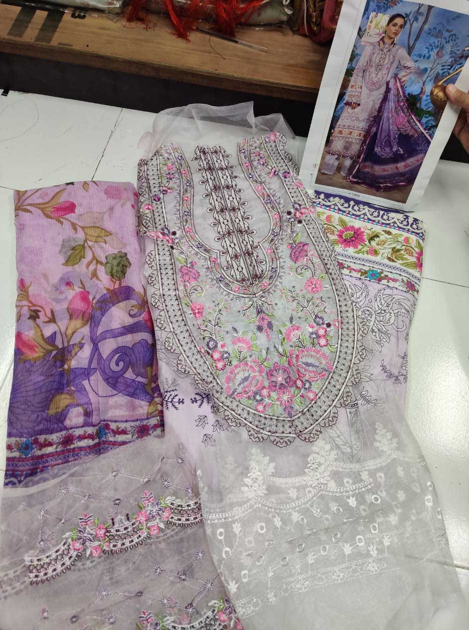 Unstitched Cotton Pakistani Style Suits Dress Material - Stilento