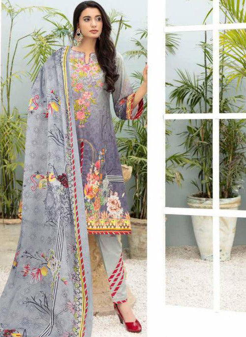 Unstitched Cotton Purple Salwar Suit Pakistani Dress Material - Stilento