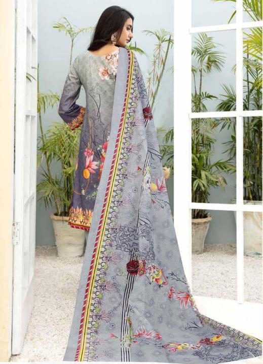 Unstitched Cotton Purple Salwar Suit Pakistani Dress Material - Stilento
