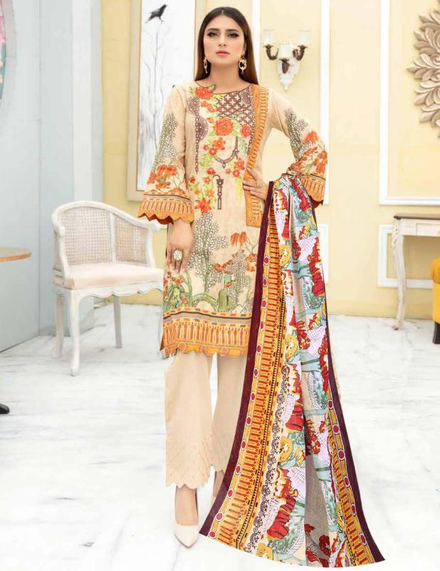 Unstitched Cotton Salwar Suit Pakistani Dress Material - Stilento