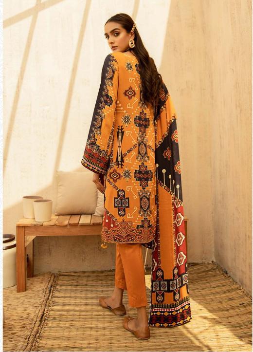 Unstitched Cotton Yellow Pakistani Suit Dress Material - Stilento