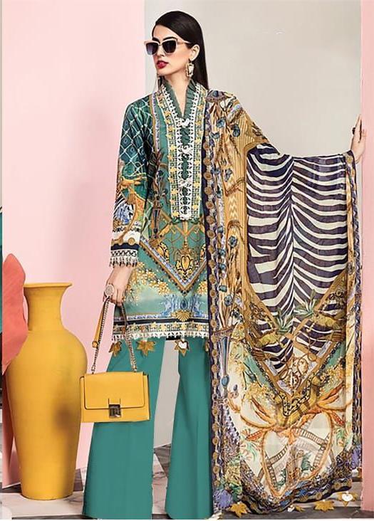 Unstitched Designer Pakistani Lawn Cotton Salwar Suits for Women