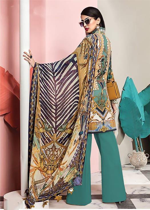 Unstitched Designer Pakistani Lawn Cotton Salwar Suits for Women