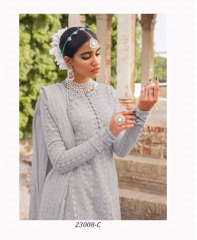 Women's Unstitched Georgette Pakistani Suit Material With Embroidery