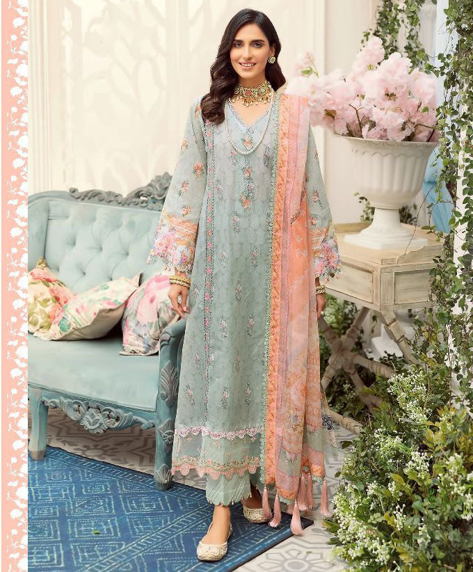 Unstitched Green  Cotton Pakistani Style Suits Dress Material - Stilento