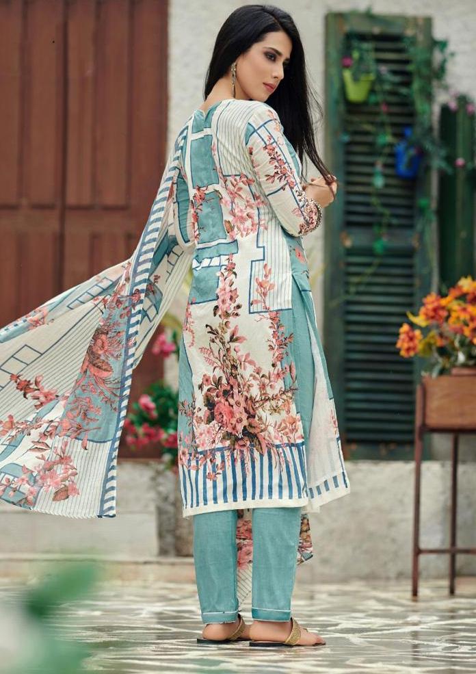 Unstitched Lawn Cotton Pakistani Suit Dress material - Stilento