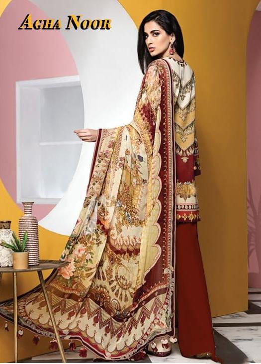 Unstitched Maroon Pakistani Lawn Cotton Salwar Suits for Women - Stilento