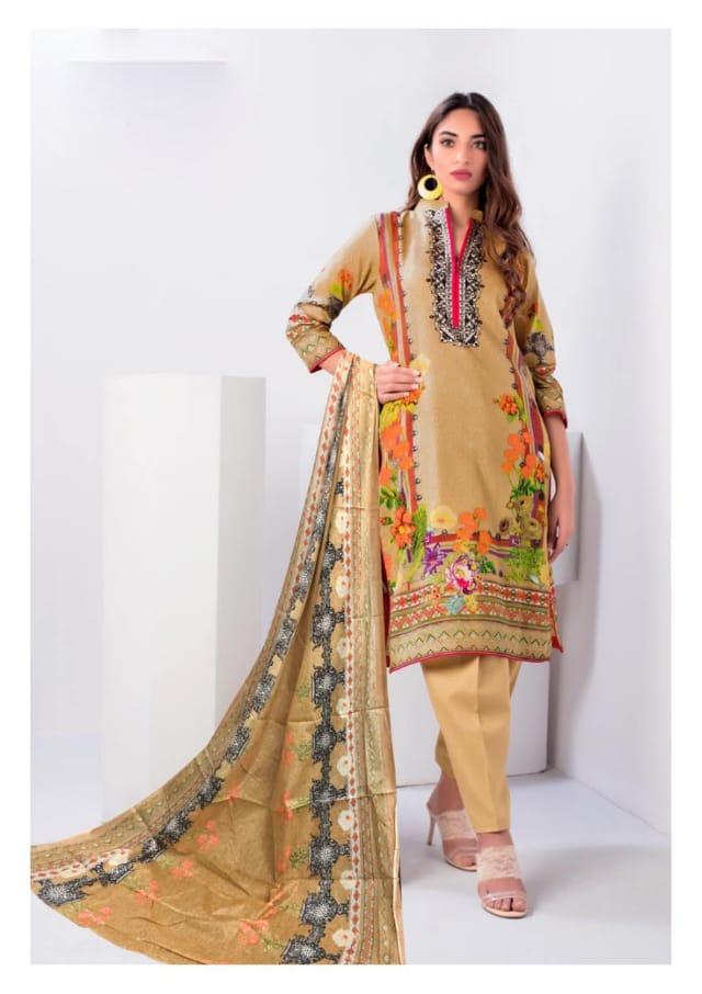 Unstitched Yellow Cotton Pakistani Dress Material Salwar Suits – Stilento