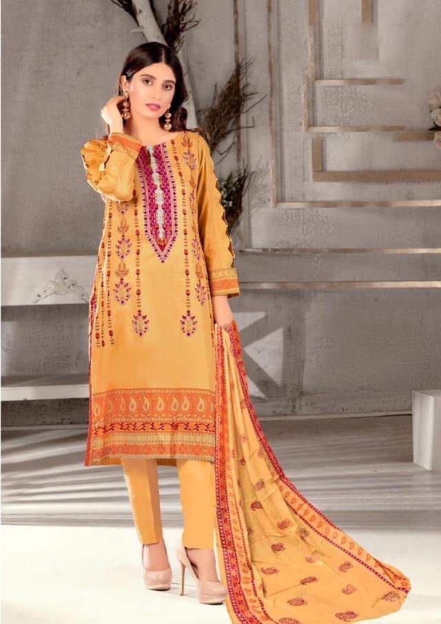 Unstitched Pakistani Pure Cotton suits with cotton dupatta for Women - Stilento