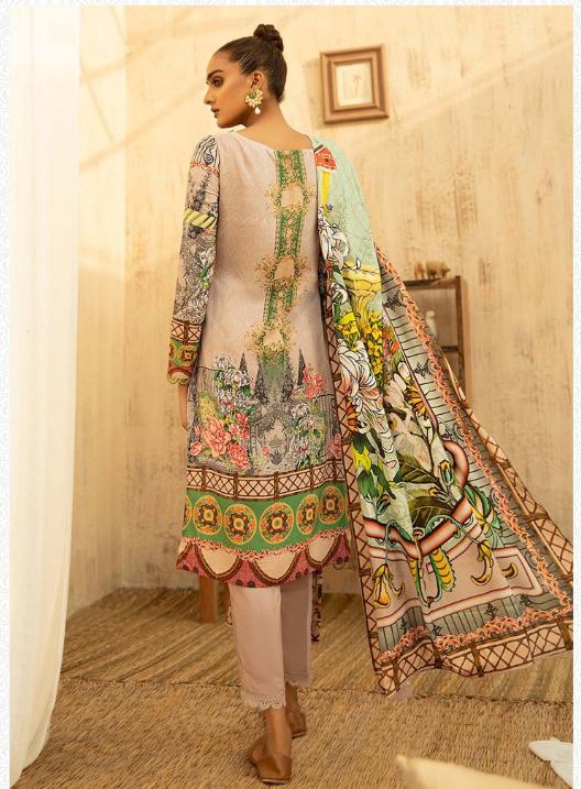 Unstitched Pink Printed Pakistani Cotton Suit Dress Material - Stilento