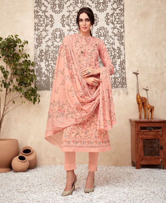 Unstitched Printed Cotton Salwar Suits Dress Materials for Ladies