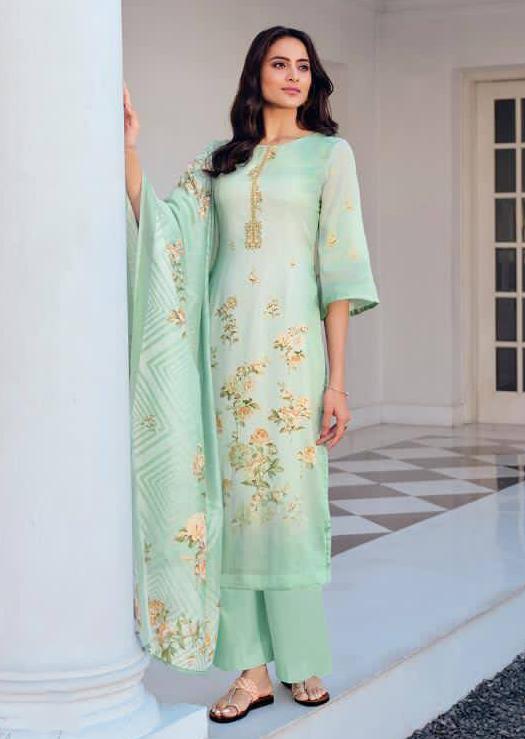 Unstitched Printed Embroidery salwar suit Dress Material