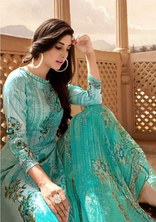 Unstitched Punjabi Ladies cotton Salwar Suit Fabric With Dupatta