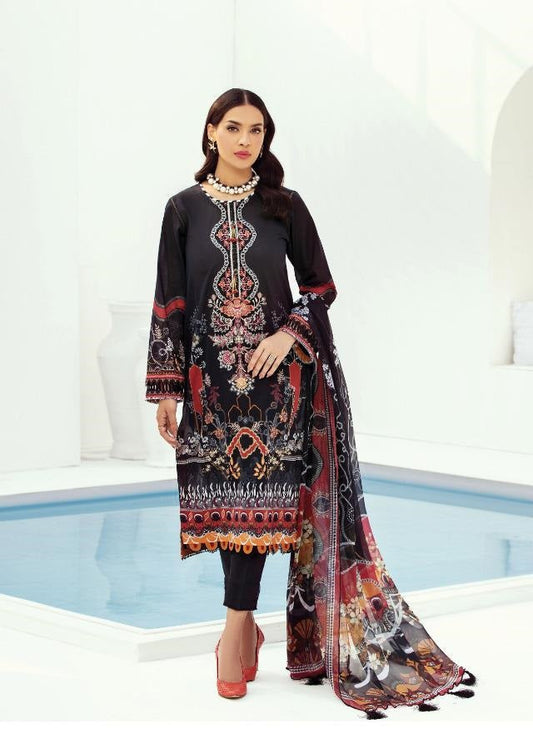 Unstitched Pure Jam Satin Pakistani Style Suits With Embroidery Patch
