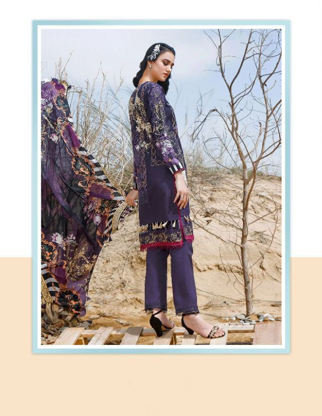 Unstitched Purple Ayesha Zara Pakistani Style Salwar Suits - Stilento