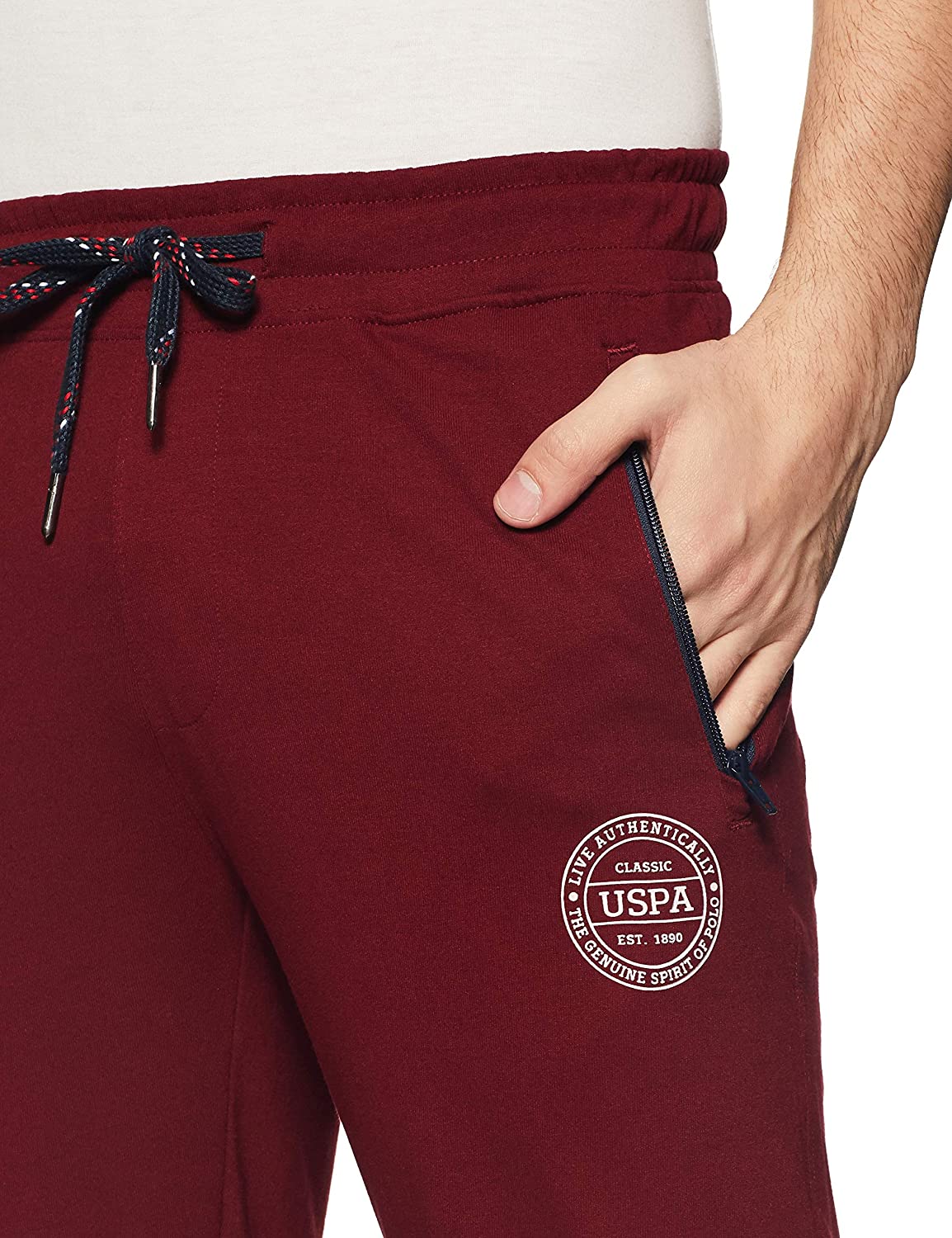 US Polo Assn. Men's Cotton Track Pants Red Lower - Stilento