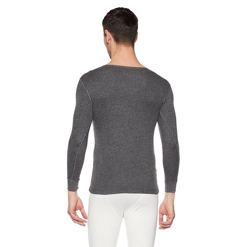 US Polo Assn. Men's Solid Full Sleeves Thermal Grey T-shirt - Stilento