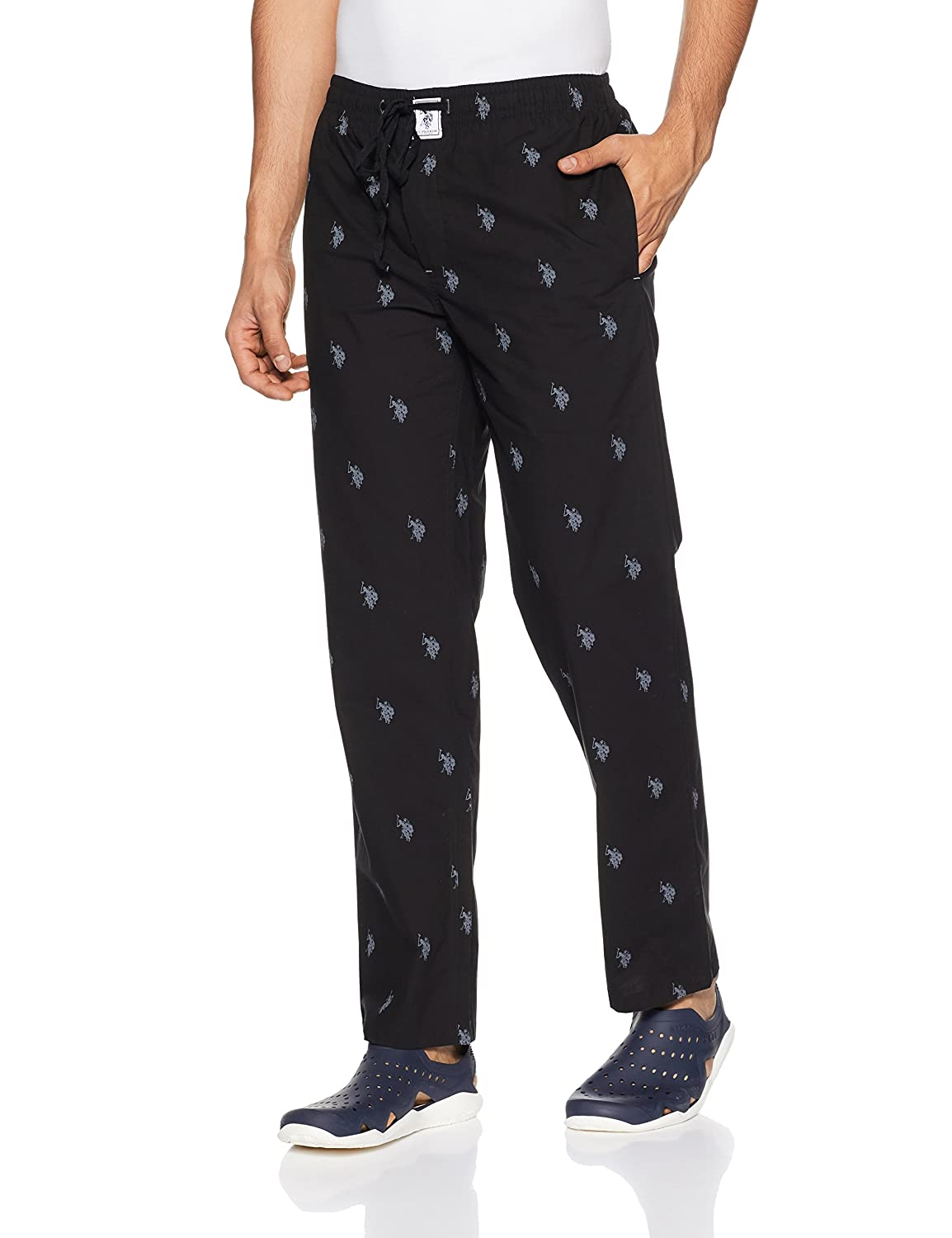 US Polo Black Pyjama Lower Night wear for Men - Stilento