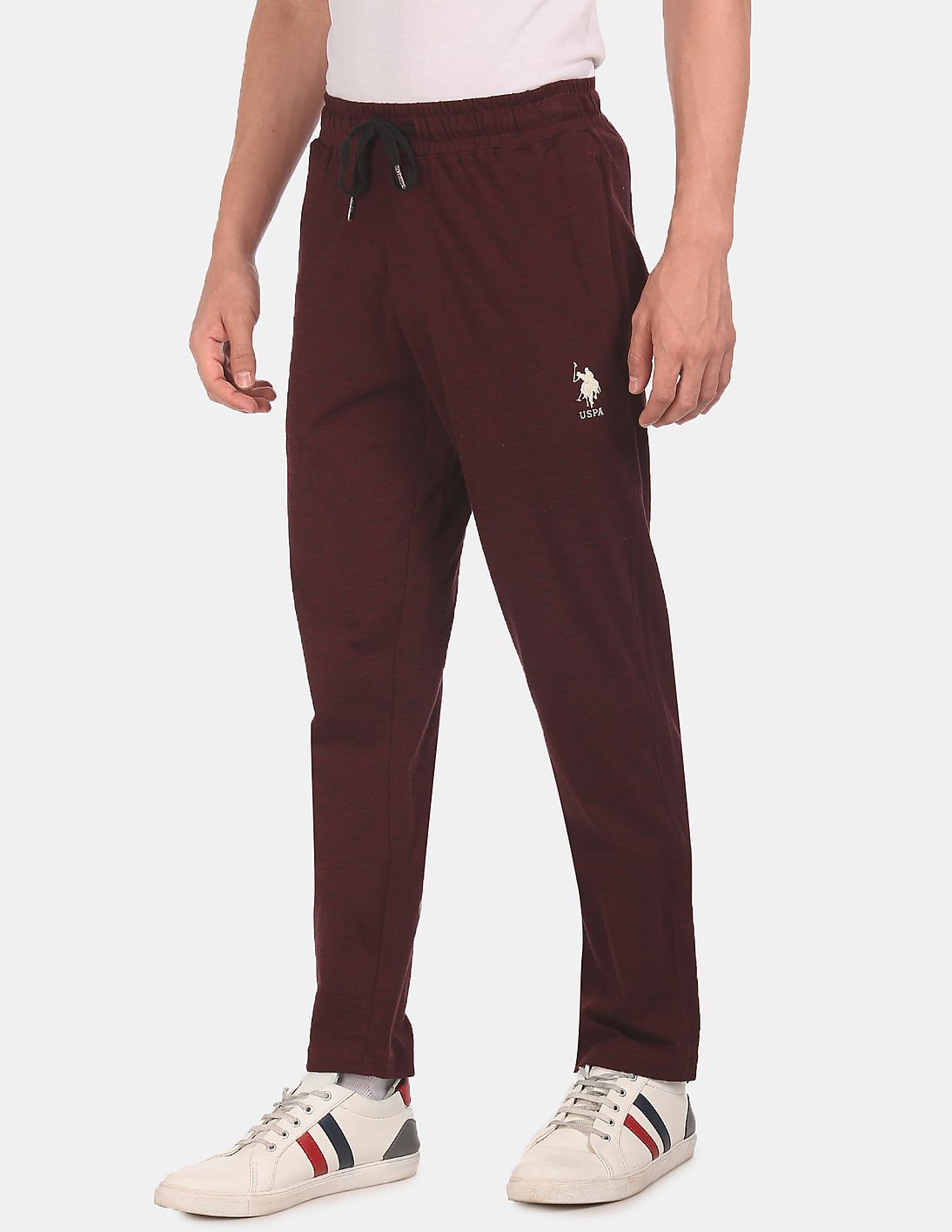 US Polo Cotton Maroon Track Pants Lower Bottom for Men - Stilento