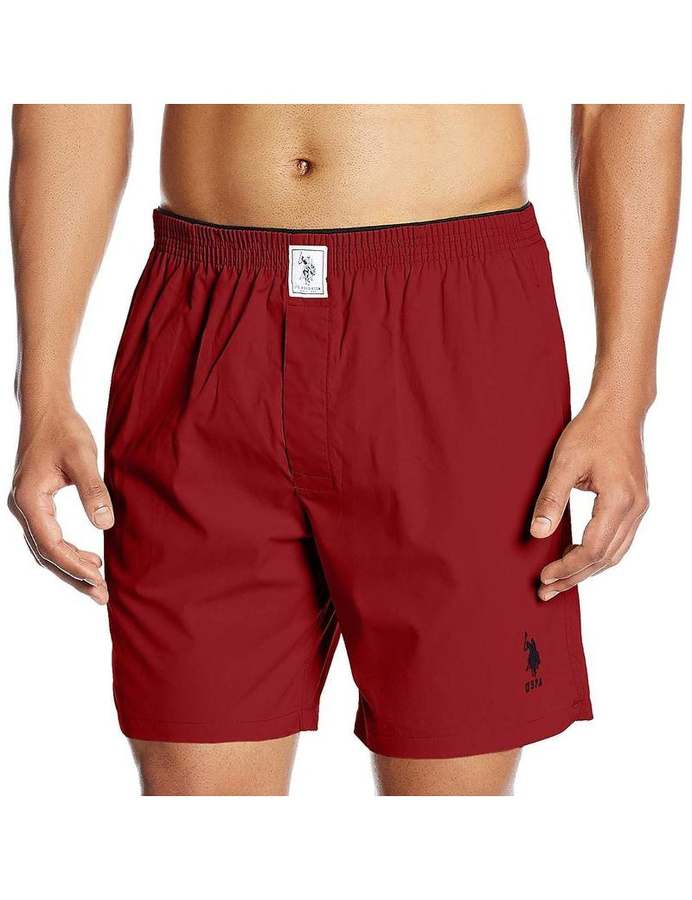 US Polo Red Cotton Boxer Shorts for Men
