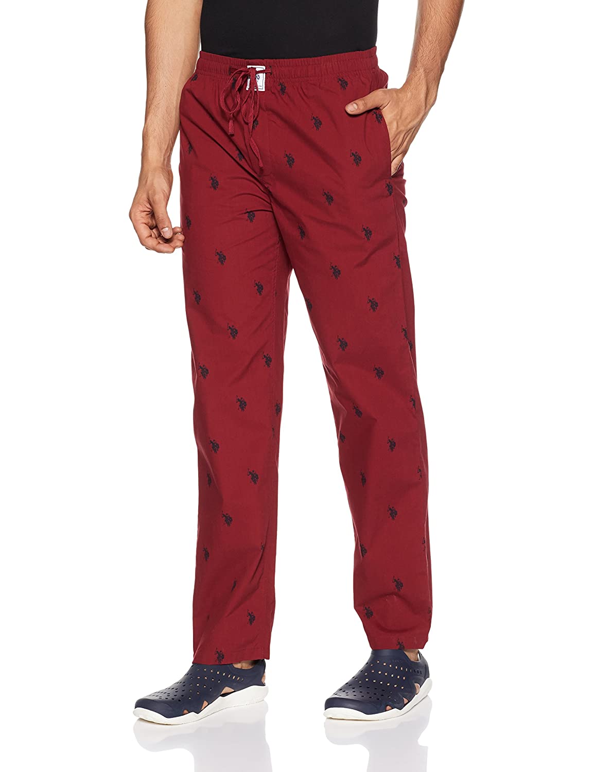 US Polo Maroon Pyjama Lower Night wear for Men - Stilento