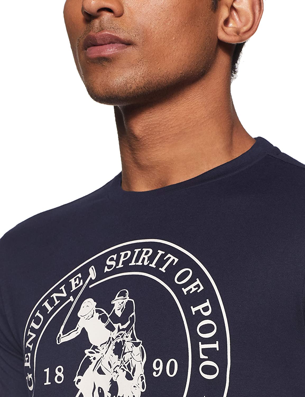 US Polo. Men's Dark Blue Solid Regular Fit T-Shirt - Stilento
