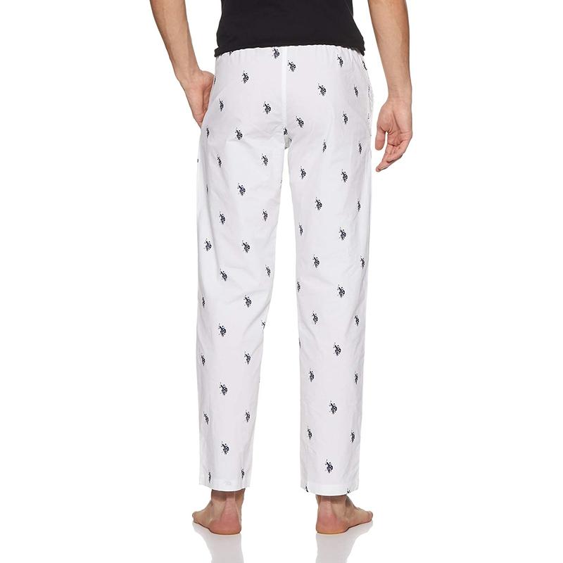 US Polo White Pyjama Lower Night wear for Men - Stilento
