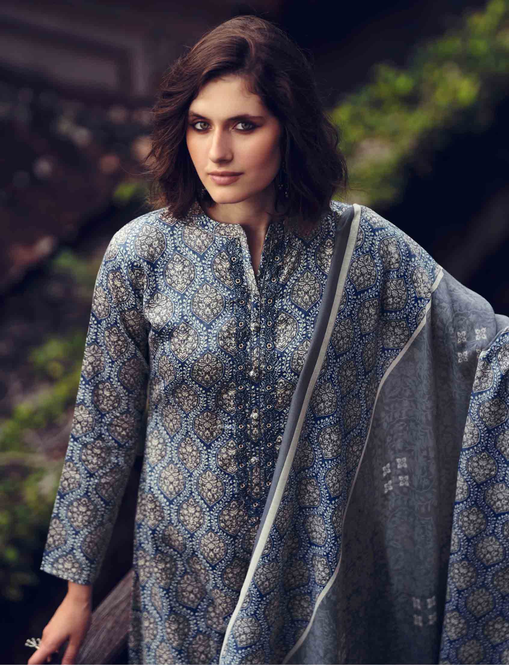 Pure Cotton Silk Unstitched Suit Dress Material with Embroidery - Stilento