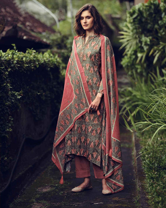Pure Cotton Silk Unstitched Women Suit Dress Materials