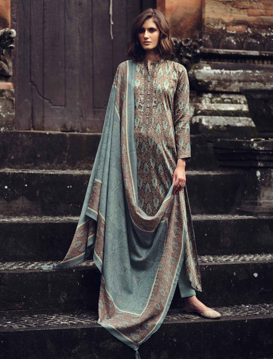 Pure Cotton Silk Unstitched Suit Dress Material with Embroidery