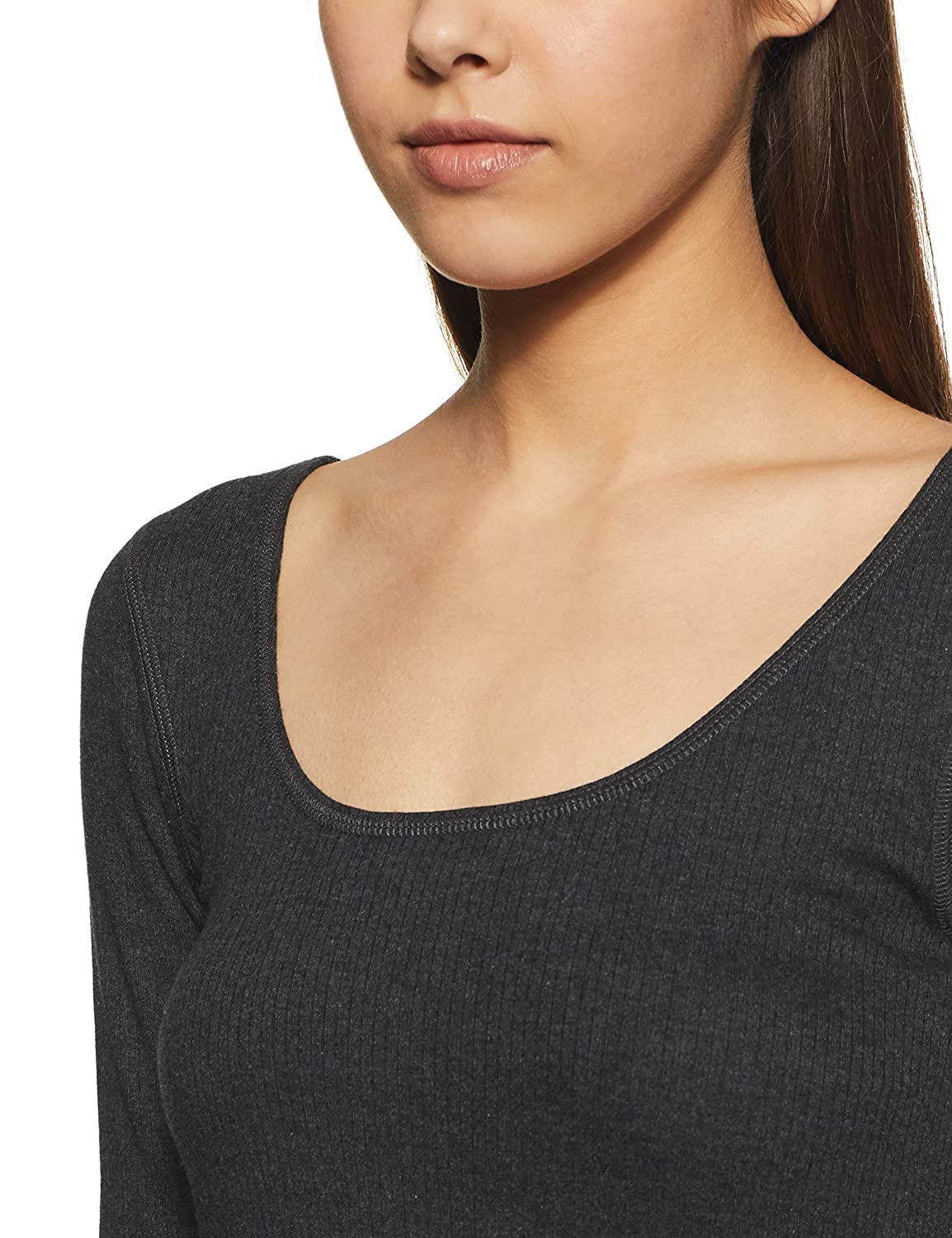 Van Heusen Black Cotton Thermal Warmer Winter Wear Top for Ladies
