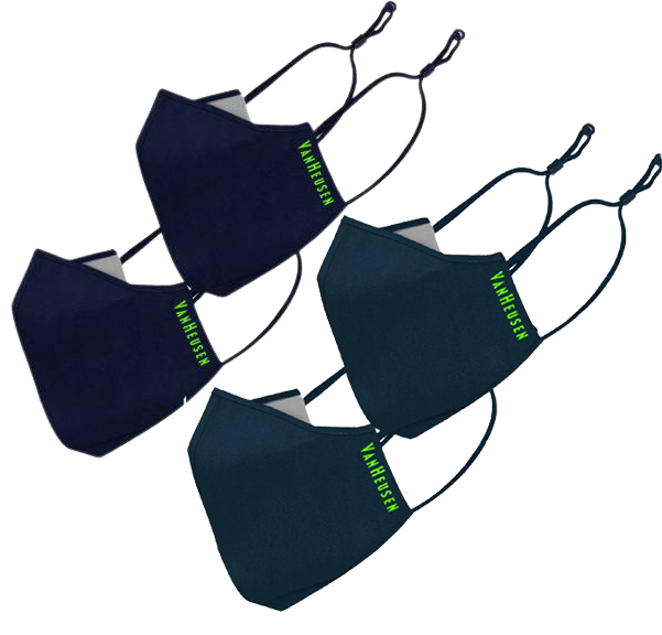 Van Heusen Cotton Cloth Face Mask Combo Blue (Pack of 4) ANTIBACTERIAL