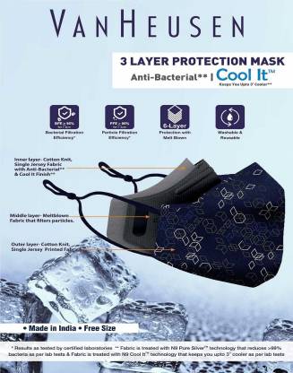 Van Heusen Cotton Cloth Face Mask Combo Set (Pack of 3) - Stilento
