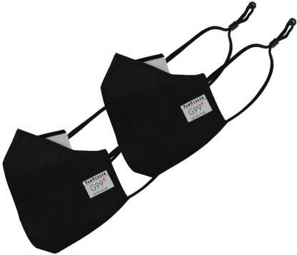 Van Heusen Cotton G99 Reusable Face Mask Black and Grey (Pack of 4)