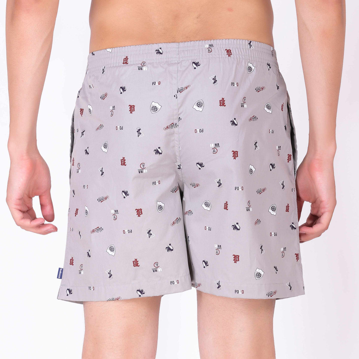 Van Heusen Grey Cotton Printed Boxer Shorts for Men