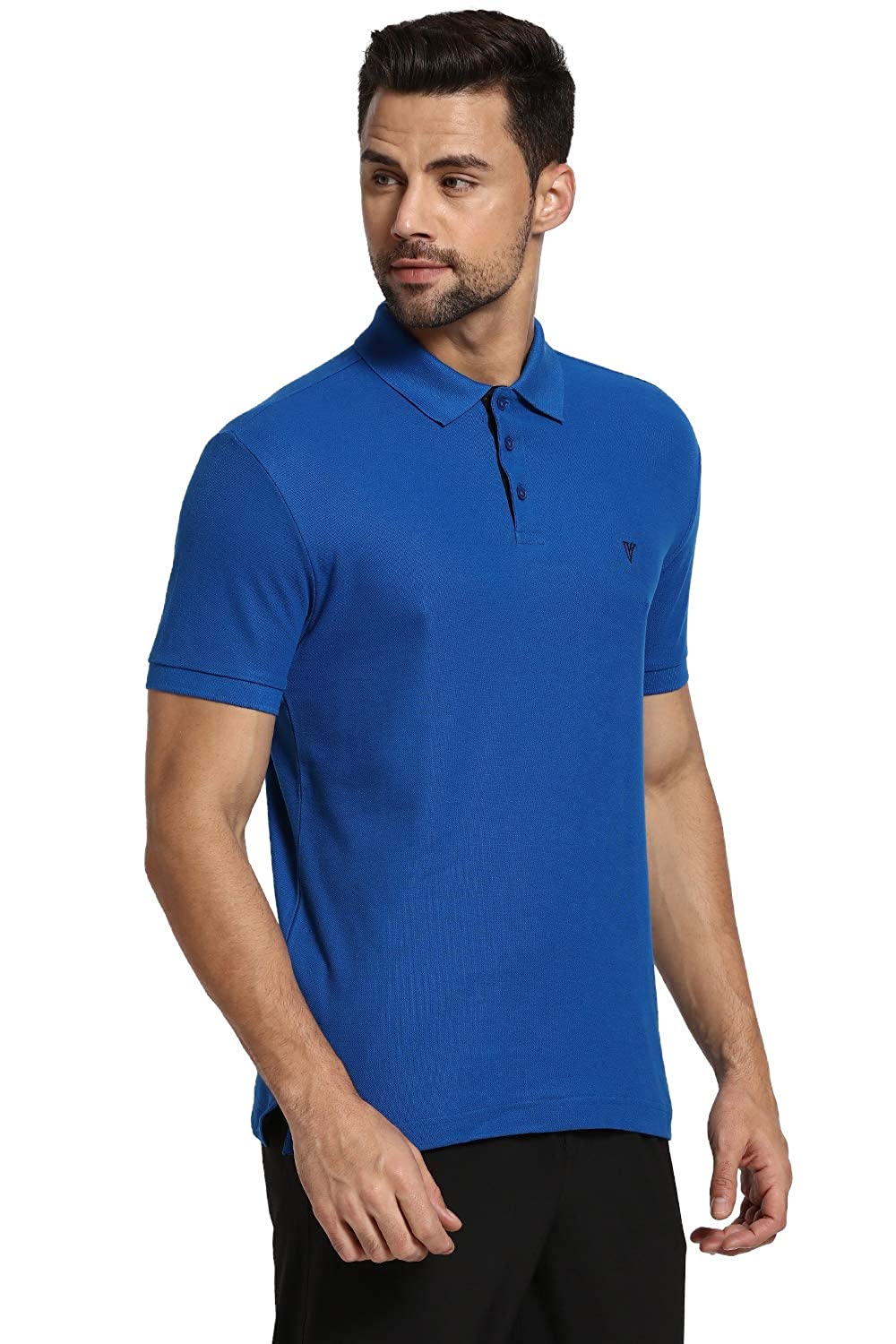 Van Heusen Men's Blue Polo neck Collar T Shirt