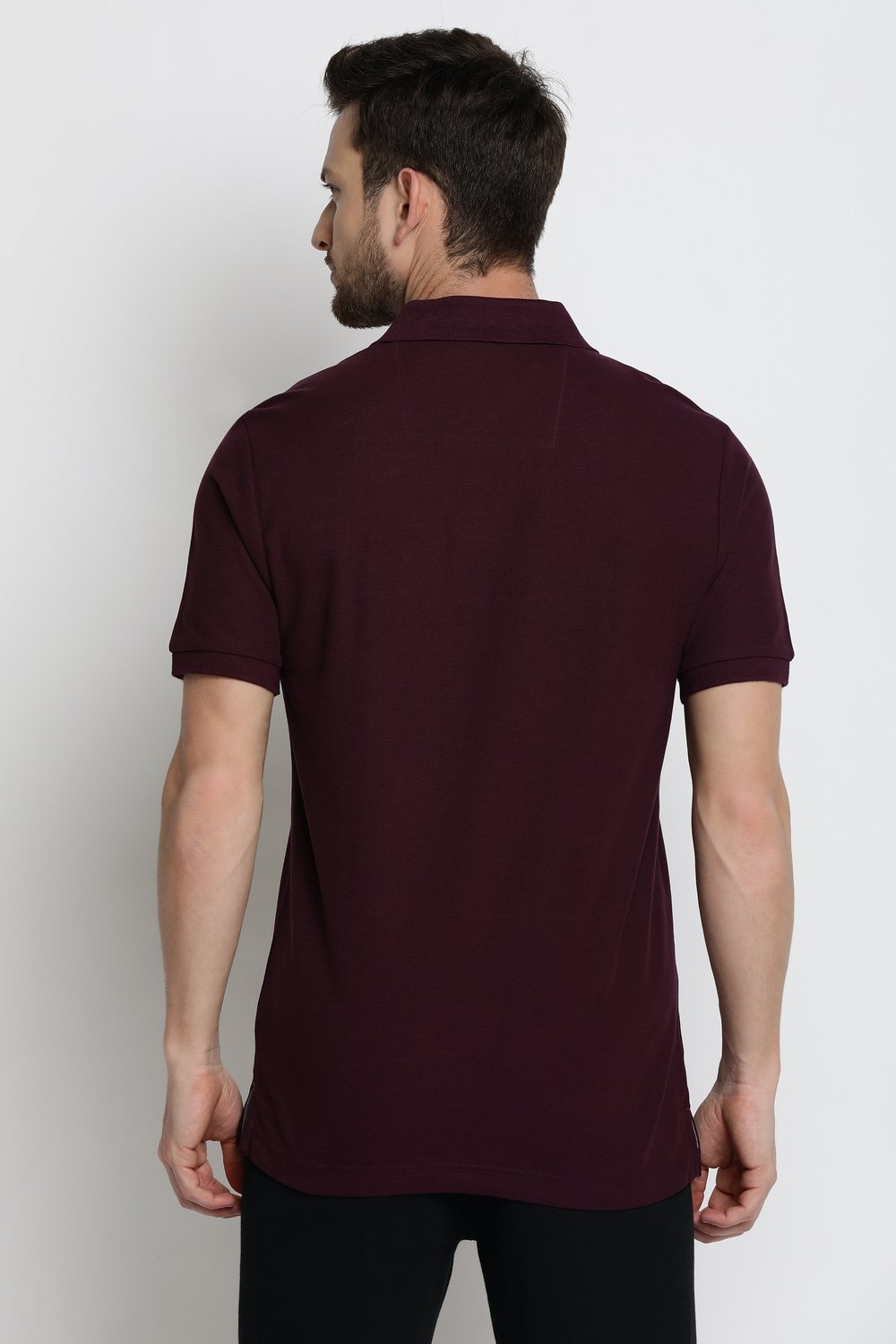 Van Heusen Men's Purple Polo neck Collar T Shirt