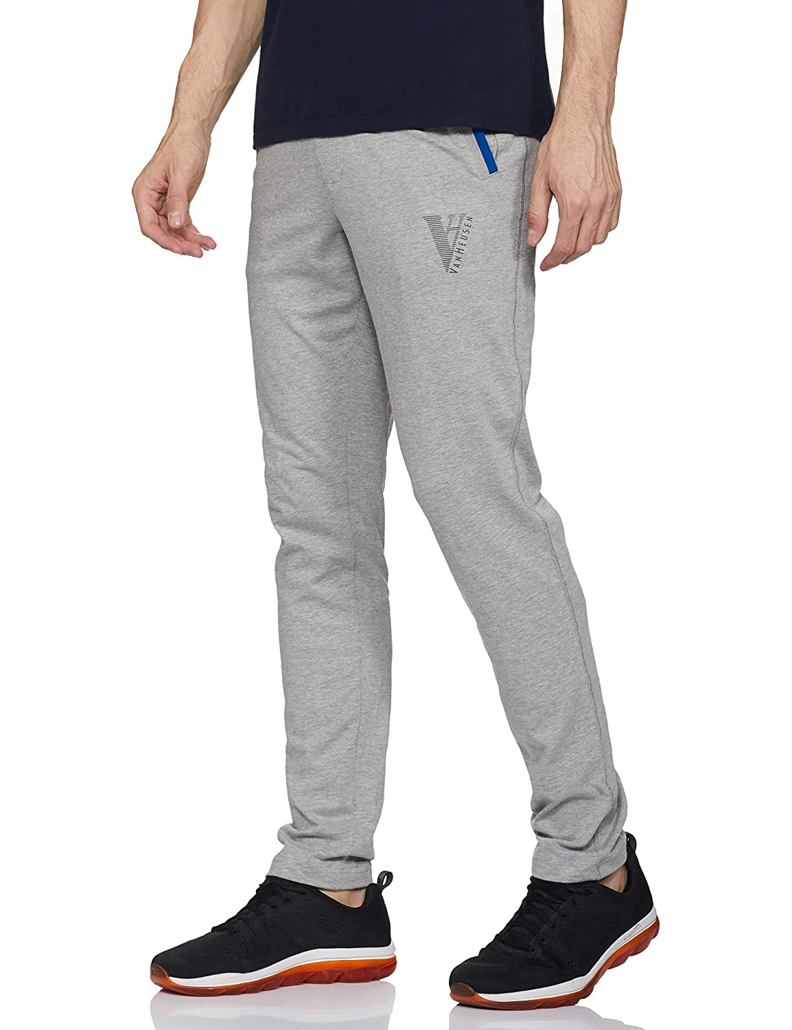 Van Heusen Solid Men Cotton Grey Track Pants Joggers