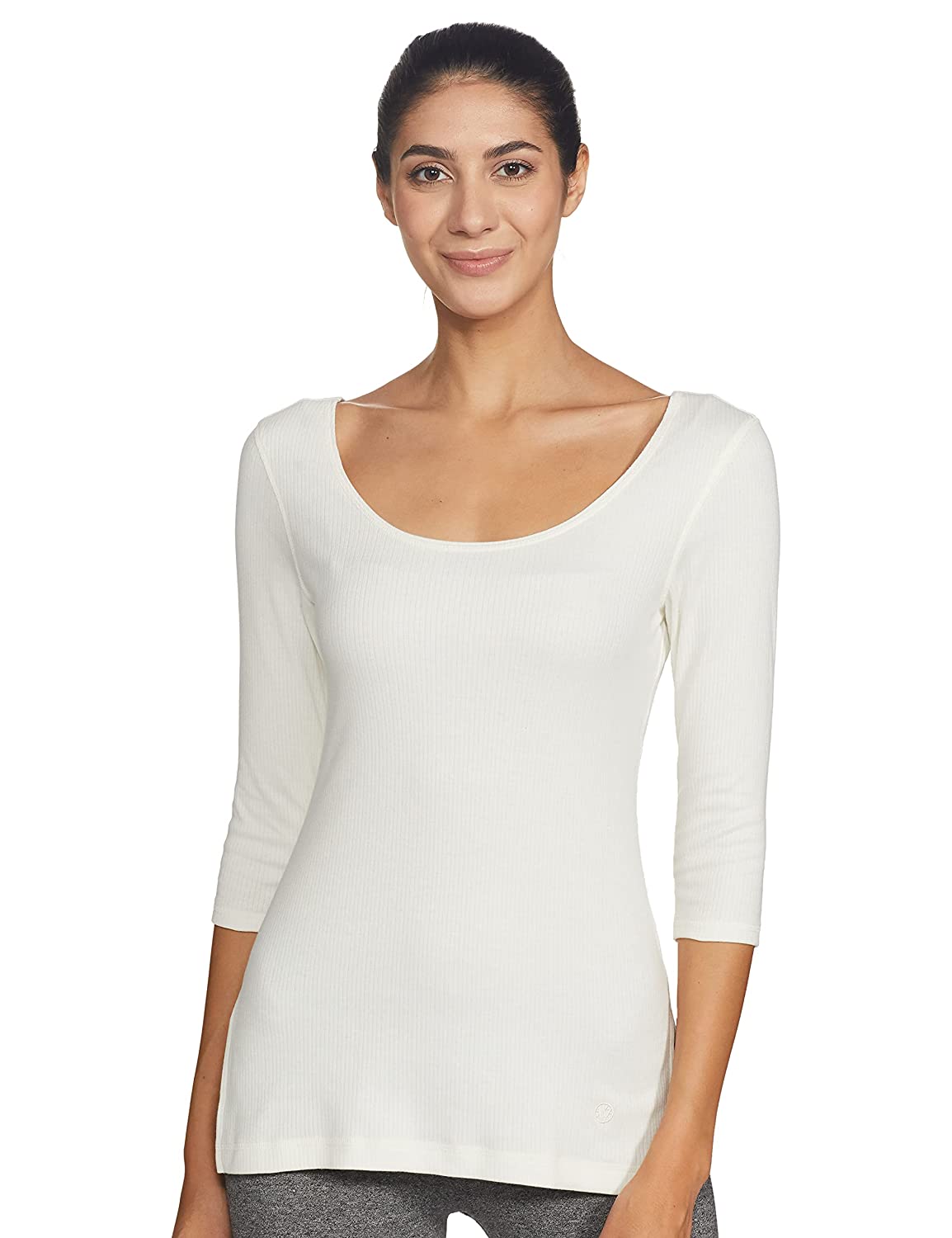 Van Heusen White Cotton Thermal Warmer Winter Wear Top for Ladies