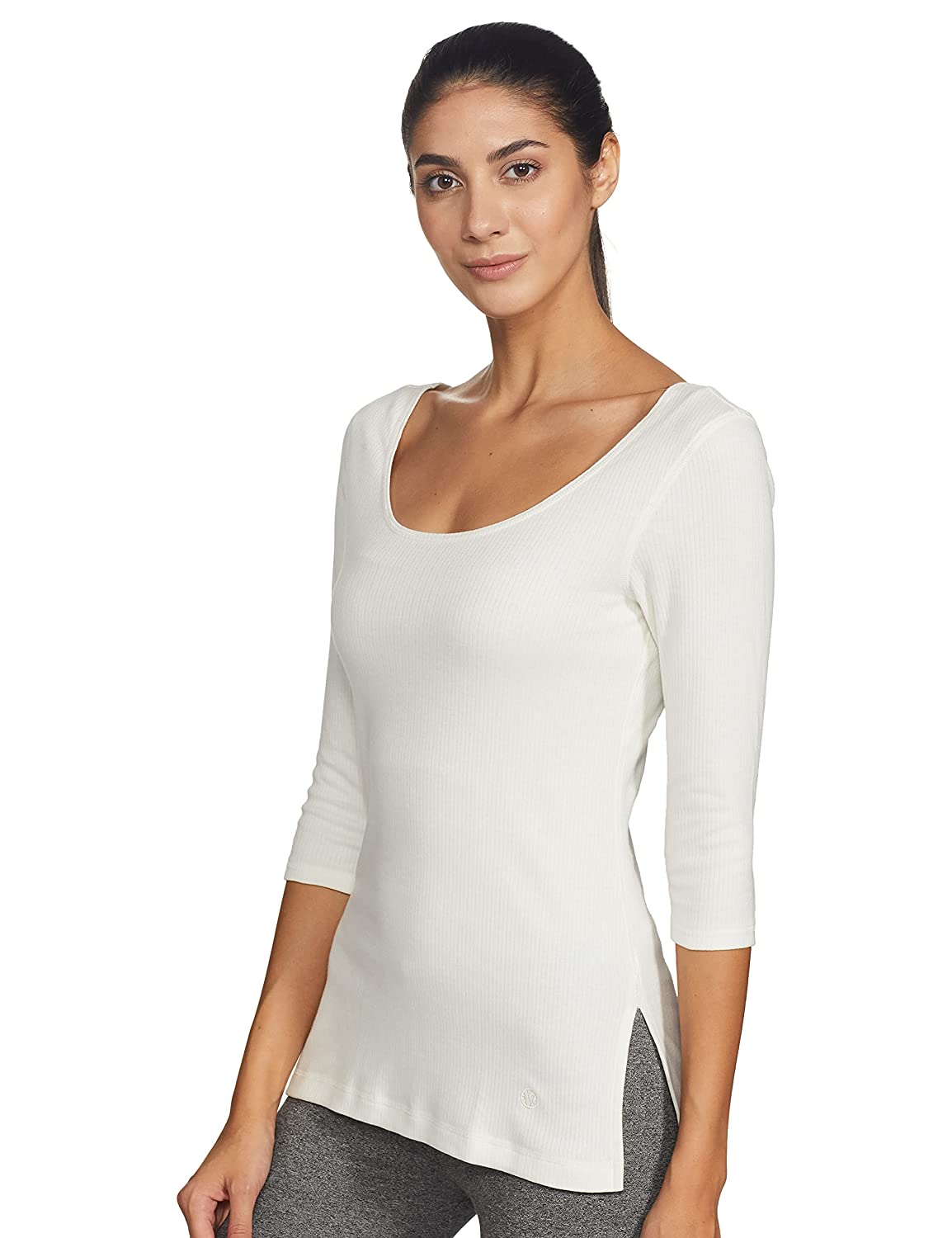 Van Heusen White Cotton Thermal Warmer Winter Wear Top for Ladies - Stilento