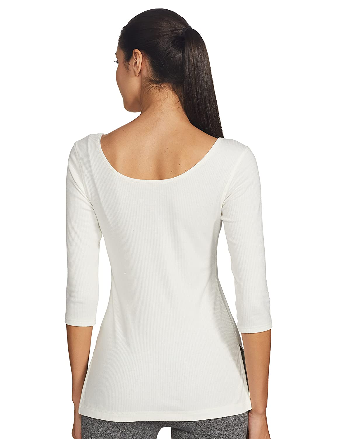 Van Heusen White Cotton Thermal Warmer Winter Wear Top for Ladies