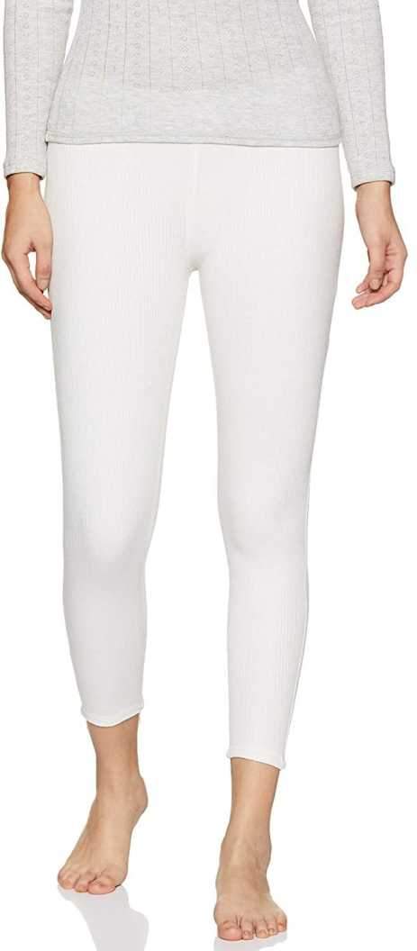 Van Heusen White Cotton Winter Wear Thermal Leggings for Ladies - Stilento