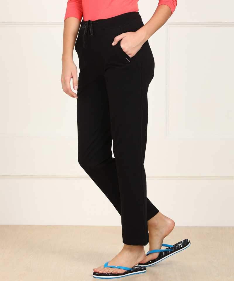 Van Heusen Women's Black Stretch Pyjamas Pants with Pockets - Stilento