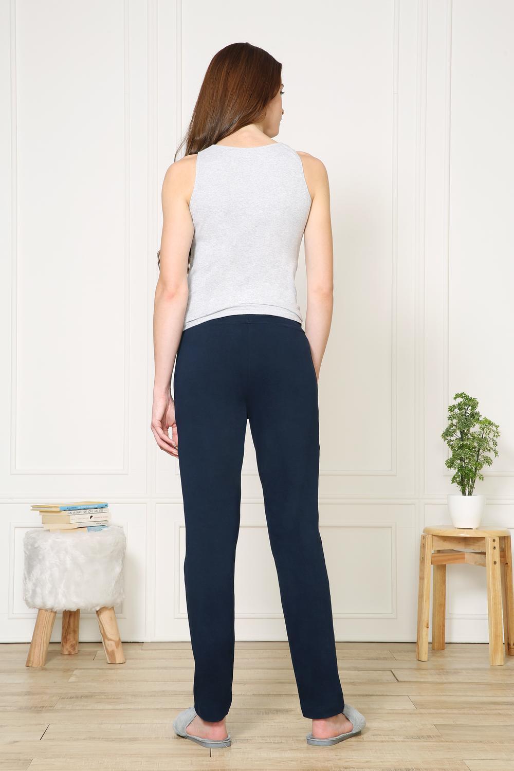 Van Heusen Women's Dark Blue Stretch Pajamas with Pockets - Stilento